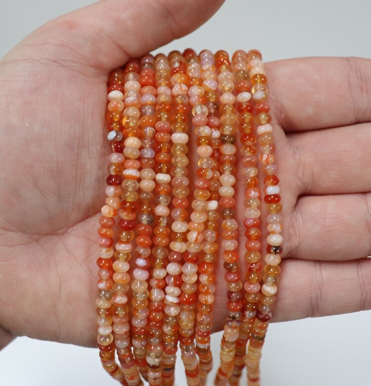 Carnelian Rondelle 3x4mm