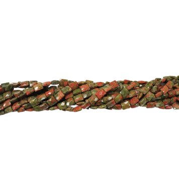 Unakite Faceted Rectangle 8x10mm