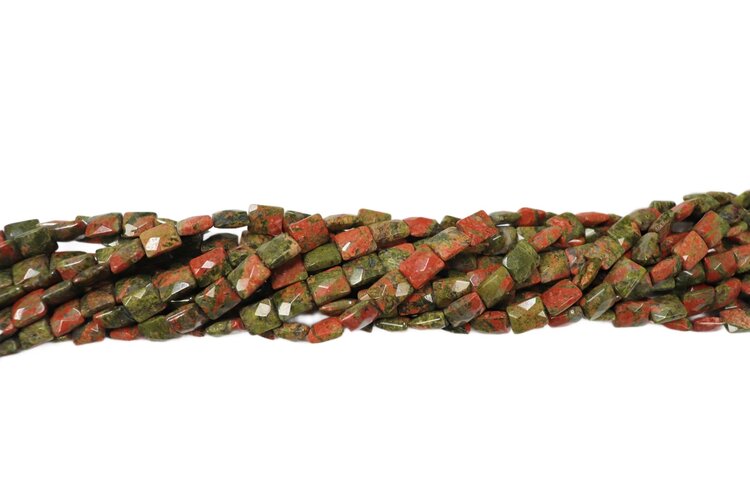 Unakite Faceted Rectangle 8x10mm