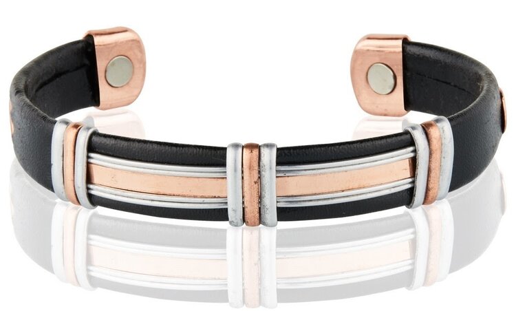 Leatherette Copper Cuff Mixed Metals