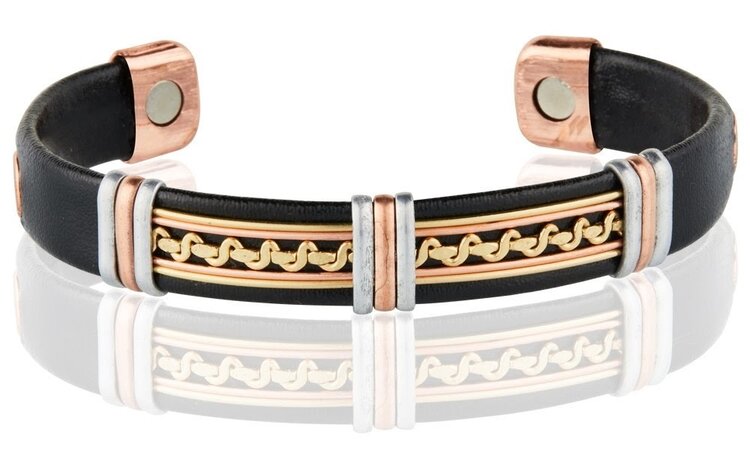 Leatherette Copper Cuff Mixed Metals
