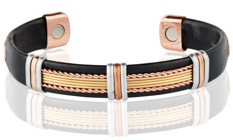 Leatherette Copper Cuff Mixed Metals