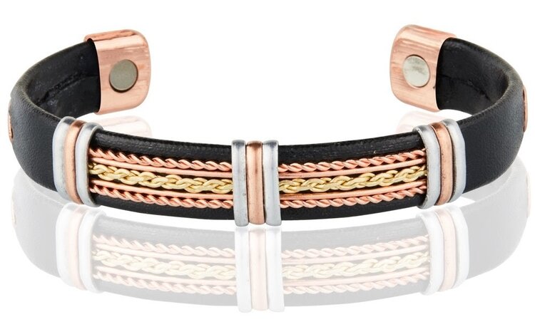 Leatherette Copper Cuff Mixed Metals