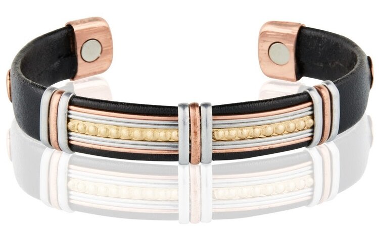 Leatherette Copper Cuff Mixed Metals