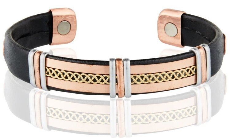 Leatherette Copper Cuff Mixed Metals