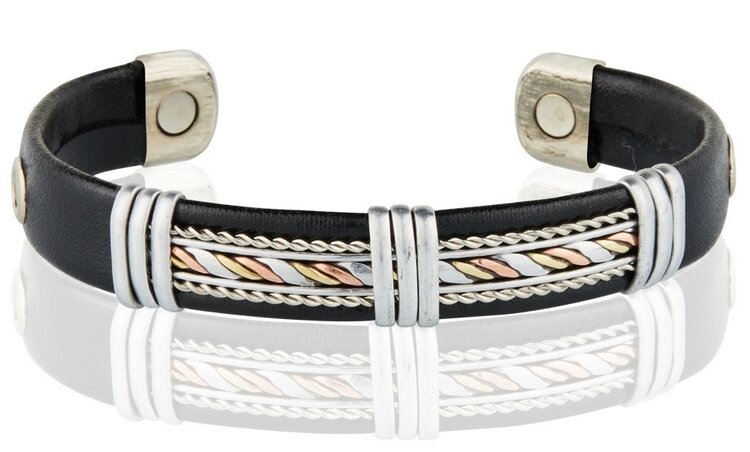 Leatherette Copper Cuff Mixed Metals