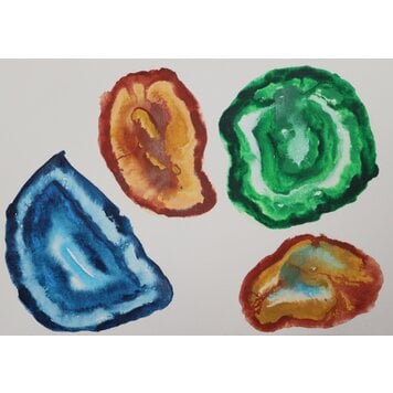 Aug. 26, WED 5-8pm Agate Slice Watercolor Class