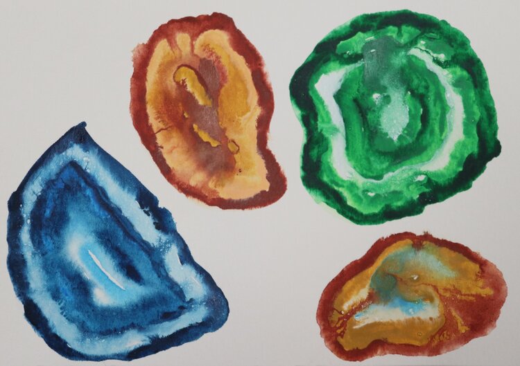 Aug. 26, WED 5-8pm Agate Slice Watercolor Class