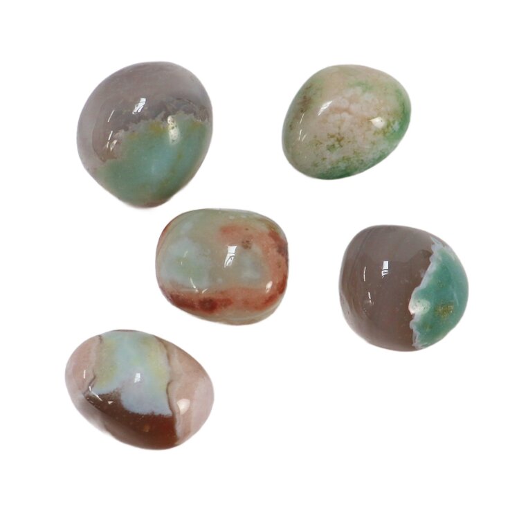 Green Flower Agate Tumbled