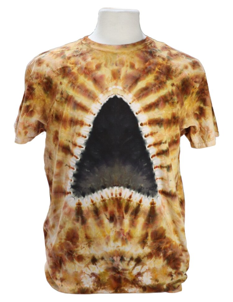 Crewneck Megalodon Shark Tooth Tie-Dye T-shirt