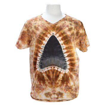 V-Neck Megalodon Shark Tooth Tie-Dye T-shirt