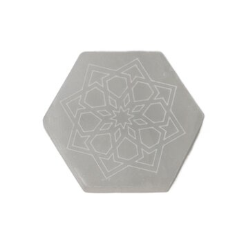 Hexagon Selenite Charging Stone with Carving