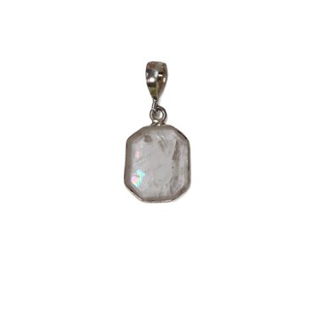Topaz Slice with Sterling Silver Bezel Pendant
