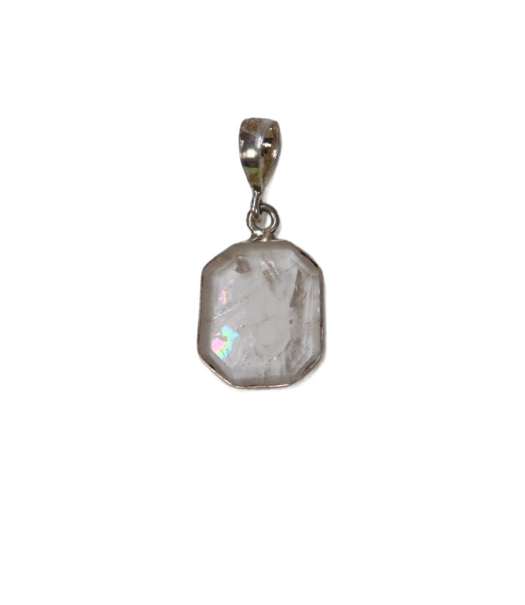Topaz Slice with Sterling Silver Bezel Pendant