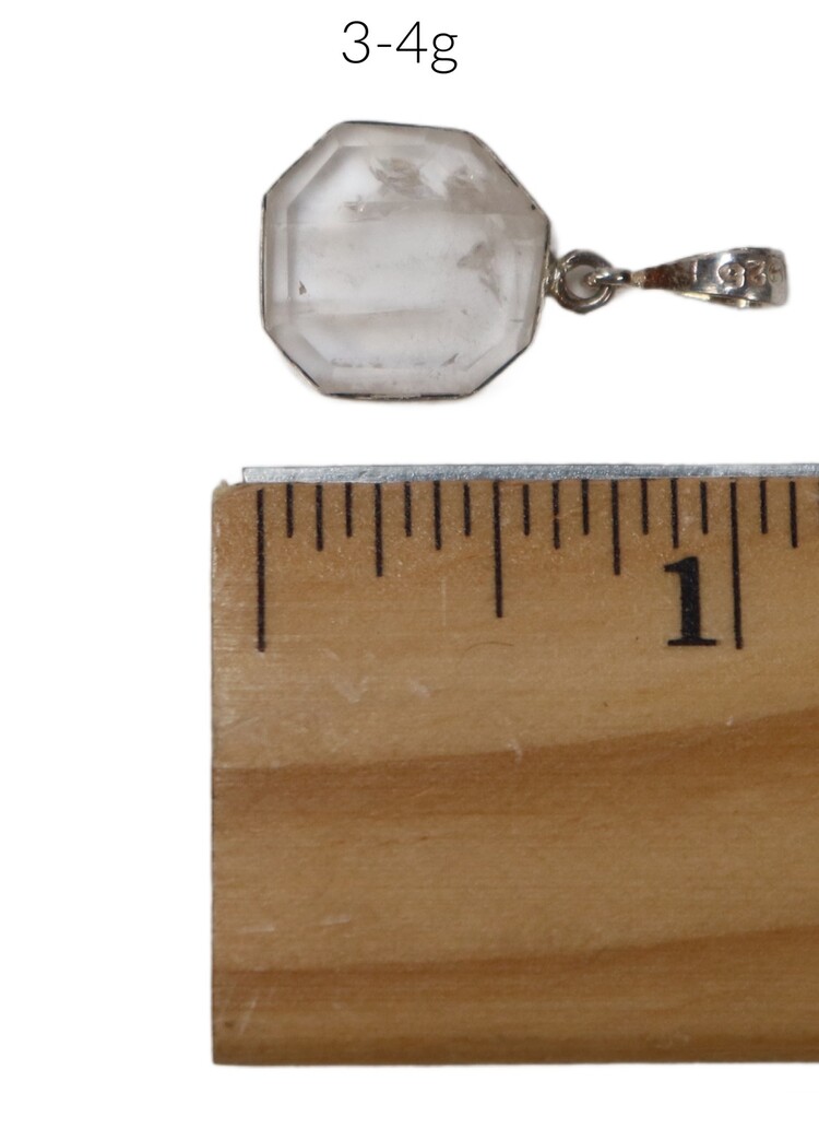 Topaz Slice with Sterling Silver Bezel Pendant