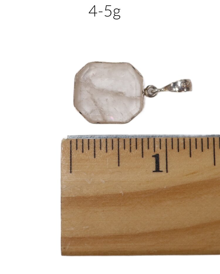 Topaz Slice with Sterling Silver Bezel Pendant