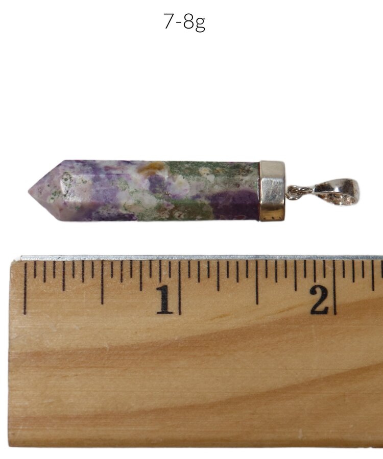 Serpentine & Fluorite Pendant with Sterling Silver Bolivia