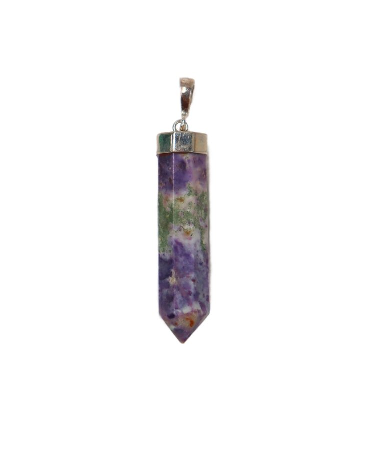 Serpentine & Fluorite Pendant with Sterling Silver Bolivia