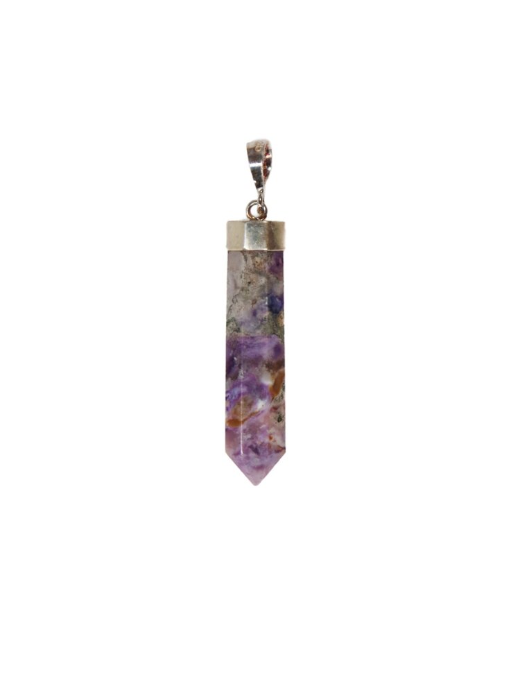 Serpentine & Fluorite Pendant with Sterling Silver Bolivia