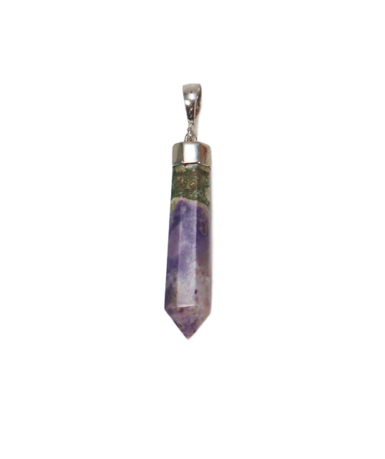 Serpentine & Fluorite Pendant with Sterling Silver Bolivia