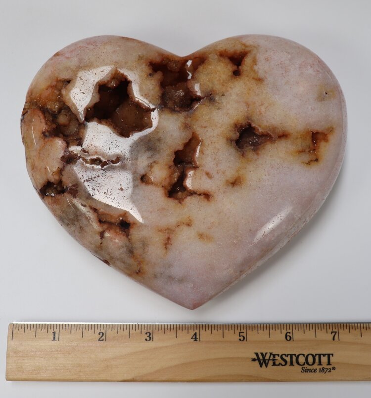 7" Pink Amethyst Heart