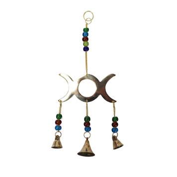 9" Triple Moon Chime with Beads