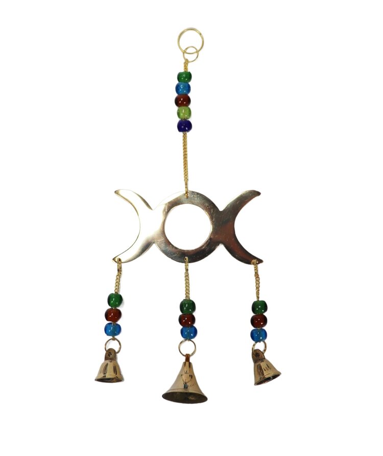9" Triple Moon Chime with Beads
