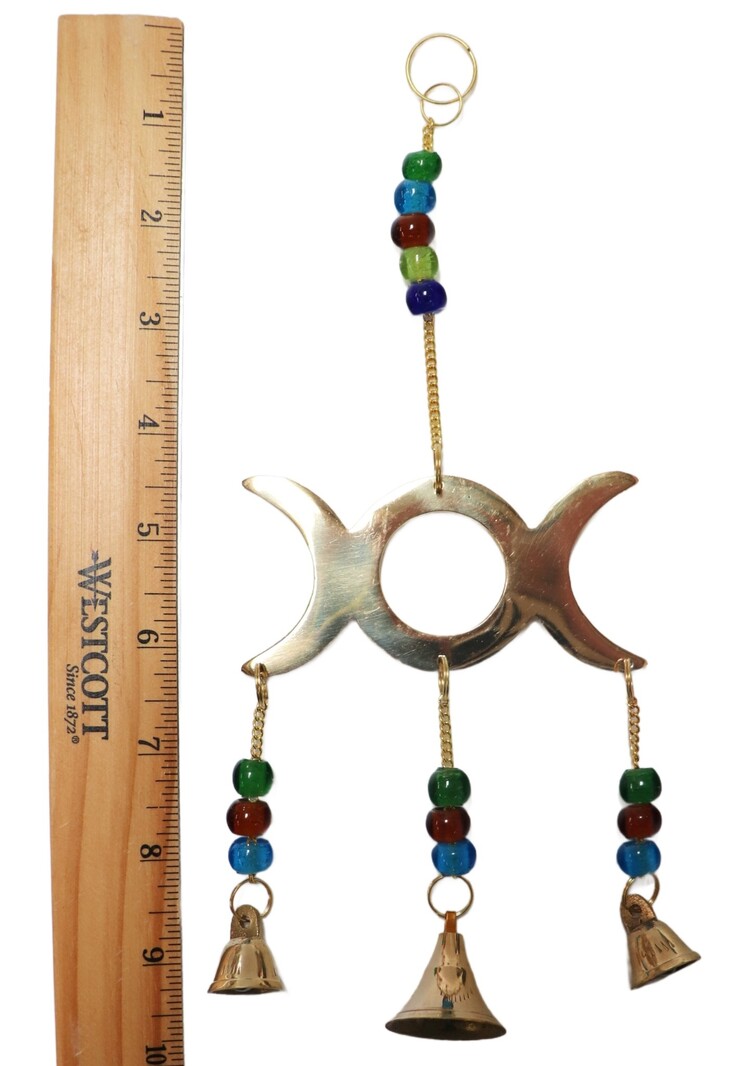 9" Triple Moon Chime with Beads