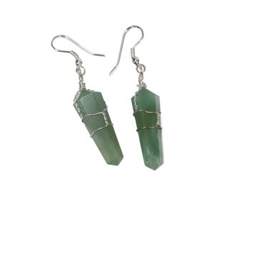 Double Terminated Point Wire Wrapped Earrings