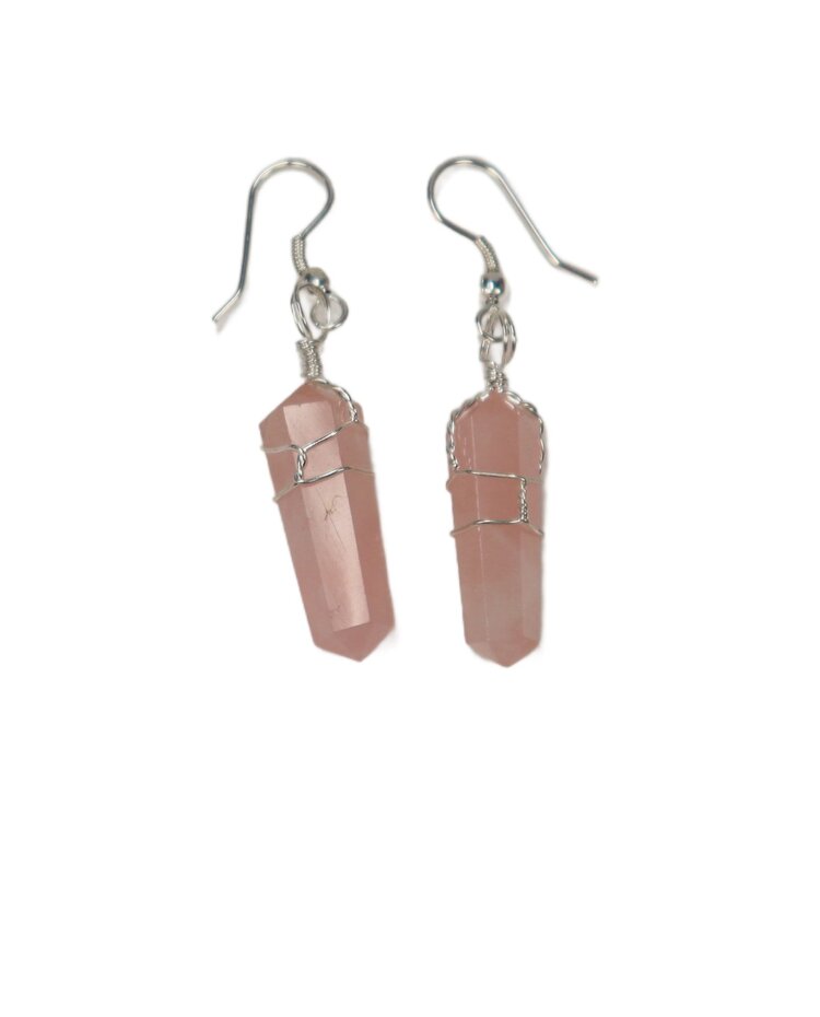 Double Terminated Point Wire Wrapped Earrings