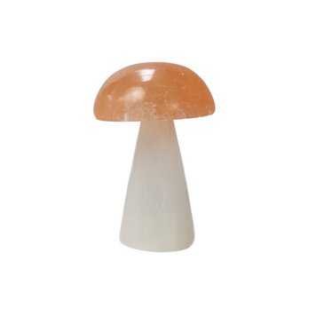 Orange & White Selenite Mushroom