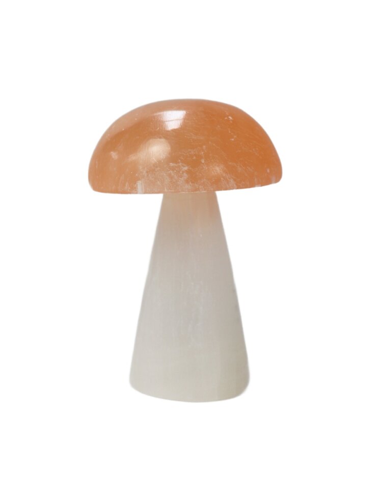 Orange & White Selenite Mushroom