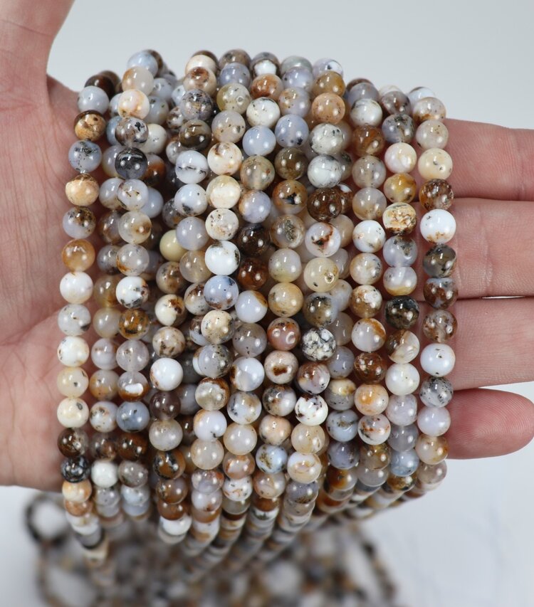 Brown Dendritic Opal Round 6mm