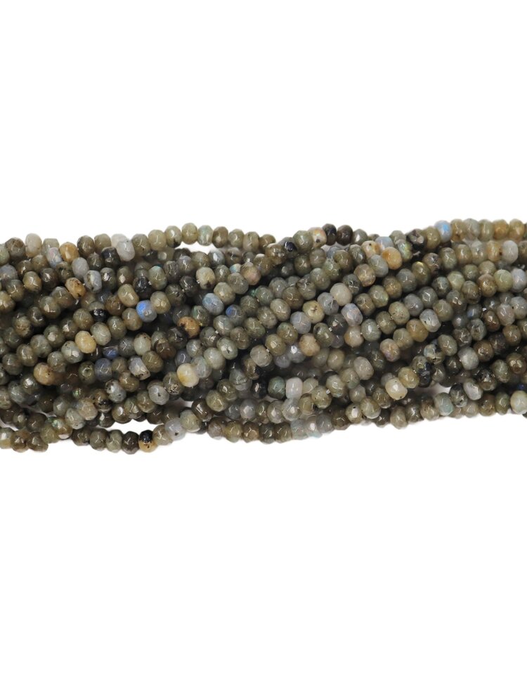 Labradorite Faceted Rondel 3x5mm