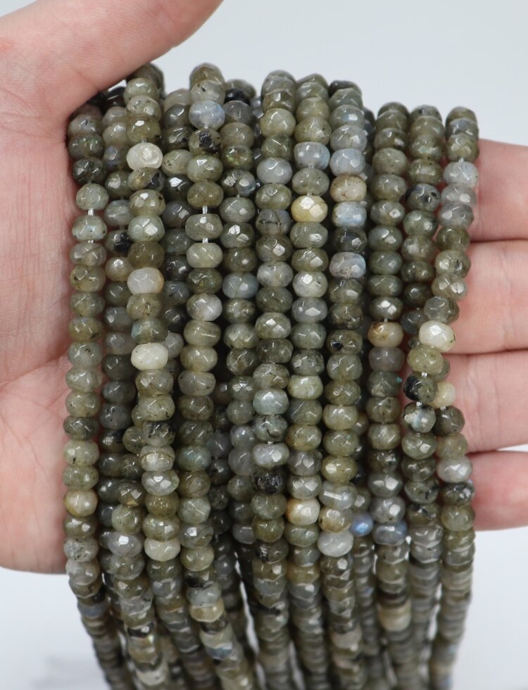 Labradorite Faceted Rondel 3x5mm