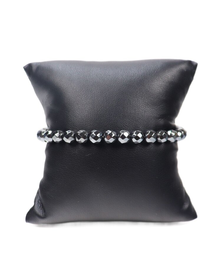 6mm Faceted Hematite Bracelet