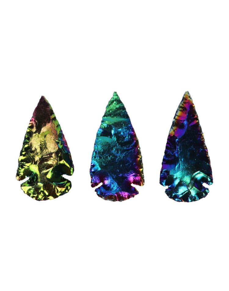 Rainbow Titanium Obsidian Arrowhead 1-2"