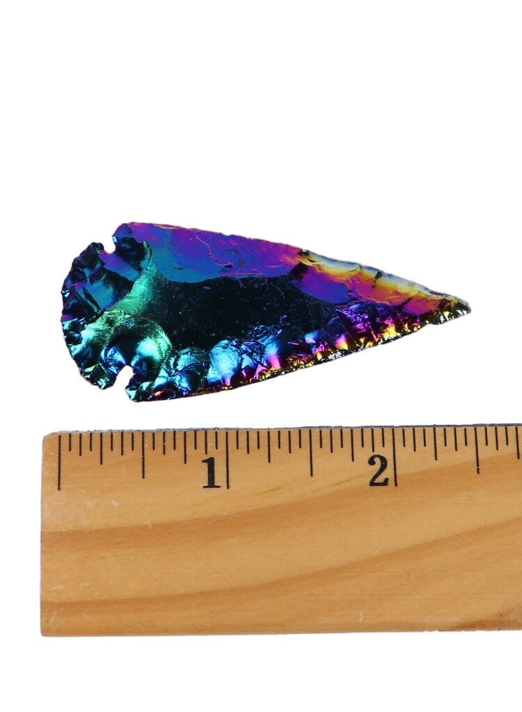Rainbow Titanium Obsidian Arrowhead 1-2"
