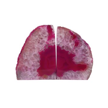 Dyed Pink Agate Bookends
