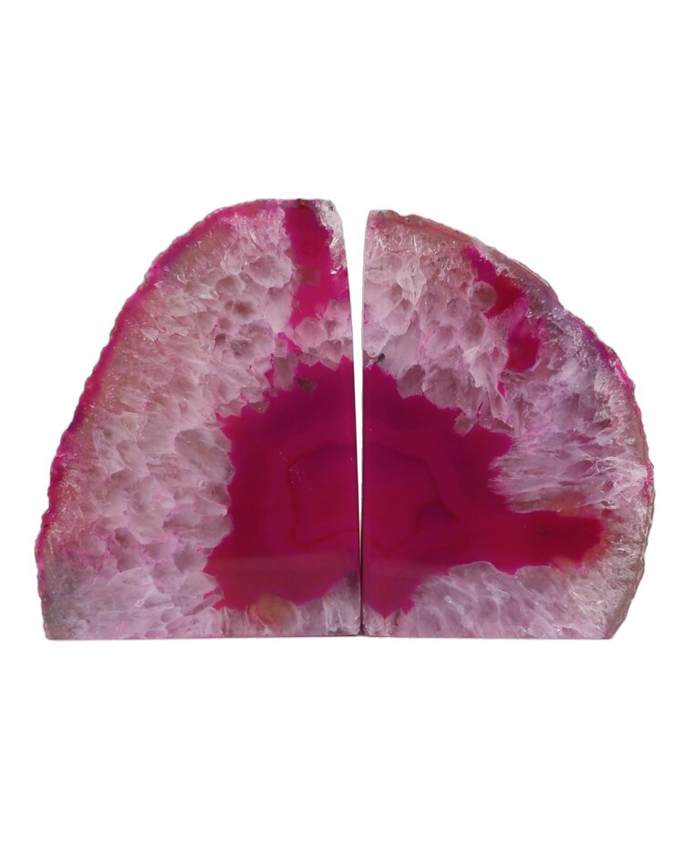 Dyed Pink Agate Bookends