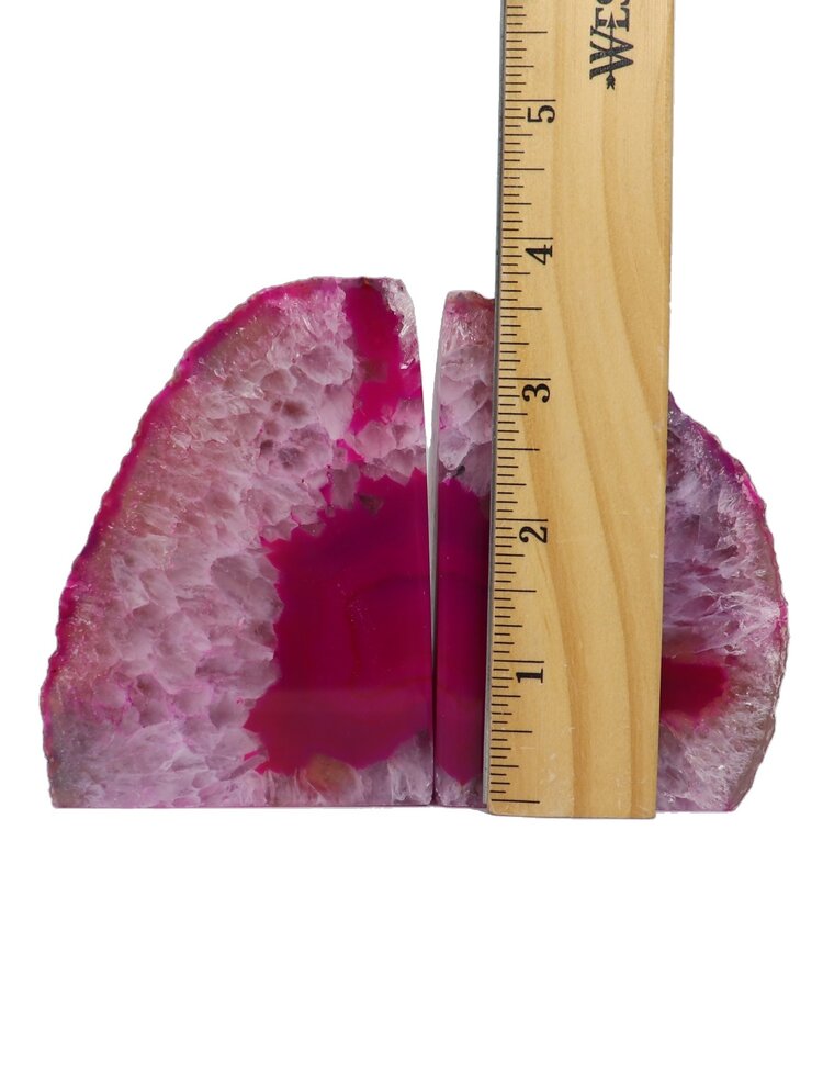 Dyed Pink Agate Bookends