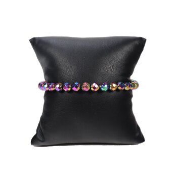 Rainbow Hematite 6mm Faceted Bracelet