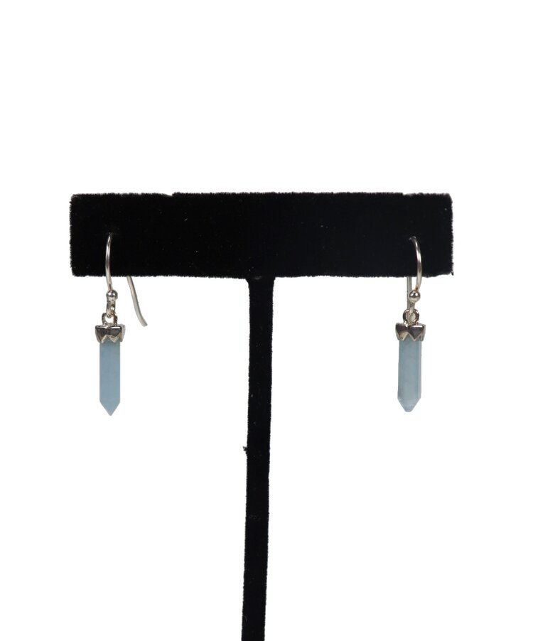 Sterling Silver Pencil Point Gemstone Earring