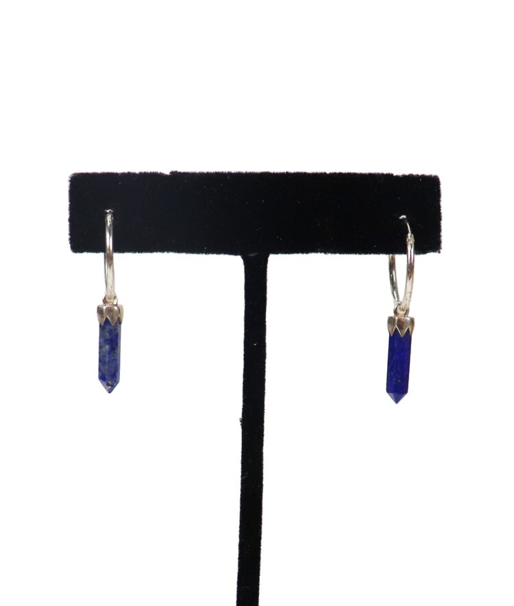 Sterling Silver Pencil Point Gemstone Earring