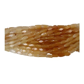 Yellow Agate Irregular Faceted Prism 4x10mm