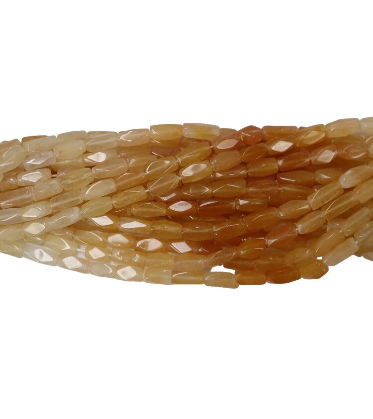 Yellow Agate Irregular Faceted Prism 4x10mm