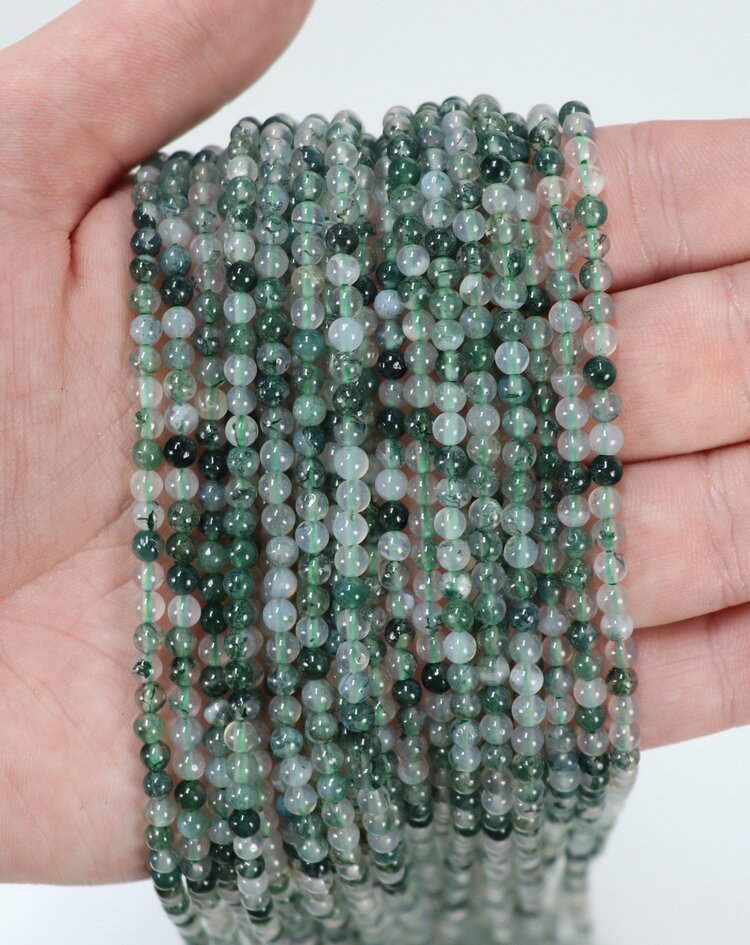 Moss Agate Rounds 3mm