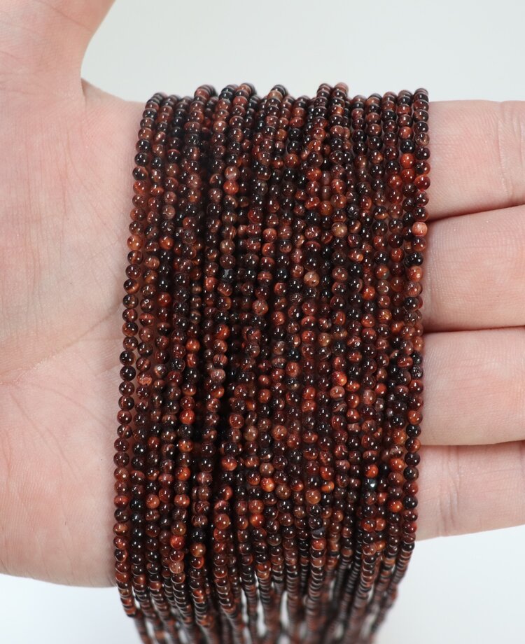 Red Tiger Eye Rounds 2mm