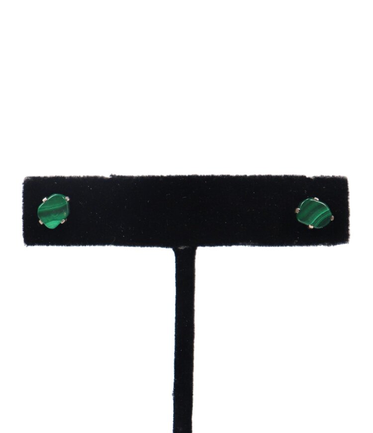 Sterling Silver Prong Set Rough Gemstone Stud Earrings