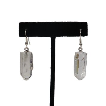 Clear Quartz Point Earrings